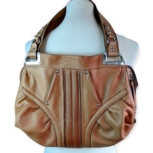B. Makowsky Camel Colored Leather Bag